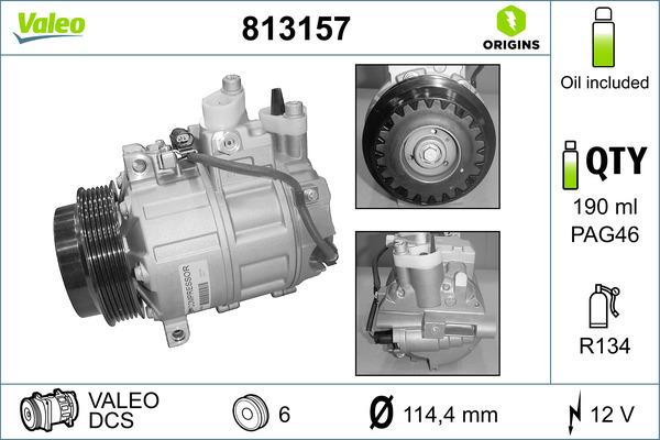 Valeo 813157 - Компресор, кондиціонер avtolavka.club