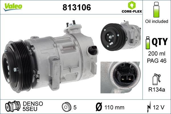 Valeo 813106 - Компресор, кондиціонер avtolavka.club