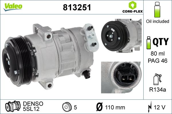 Valeo 813251 - Компресор, кондиціонер avtolavka.club