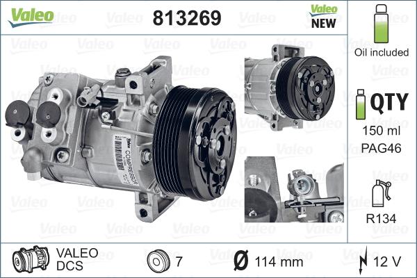 Valeo 813269 - Компресор, кондиціонер avtolavka.club