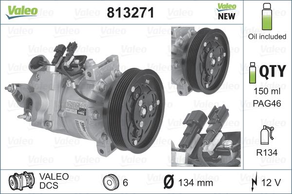 Valeo 813271 - Компресор, кондиціонер avtolavka.club