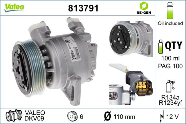 Valeo 813791 - Компресор, кондиціонер avtolavka.club