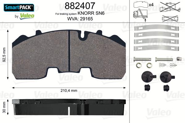 Valeo 882407 - Гальмівні колодки, дискові гальма avtolavka.club