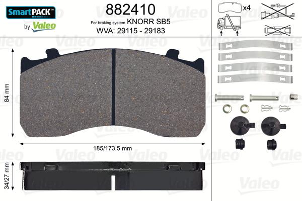 Valeo 882410 - Гальмівні колодки, дискові гальма avtolavka.club