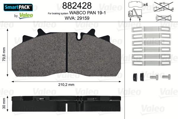 Valeo 882428 - Гальмівні колодки, дискові гальма avtolavka.club