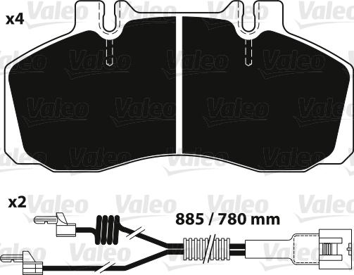 Valeo 882241 - Гальмівні колодки, дискові гальма avtolavka.club