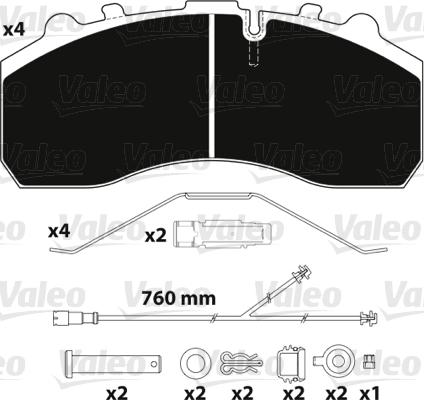 Valeo 882203 - Гальмівні колодки, дискові гальма avtolavka.club