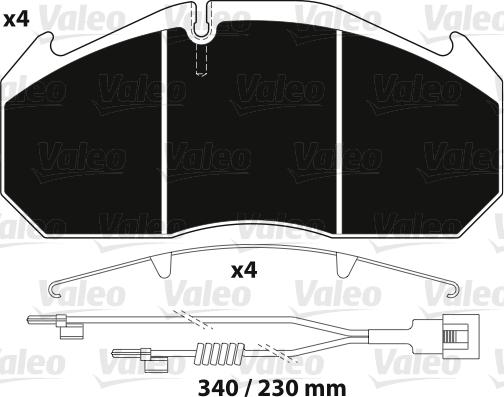 Valeo 882213 - Гальмівні колодки, дискові гальма avtolavka.club