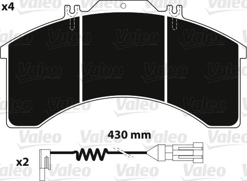 Valeo 882237 - Гальмівні колодки, дискові гальма avtolavka.club