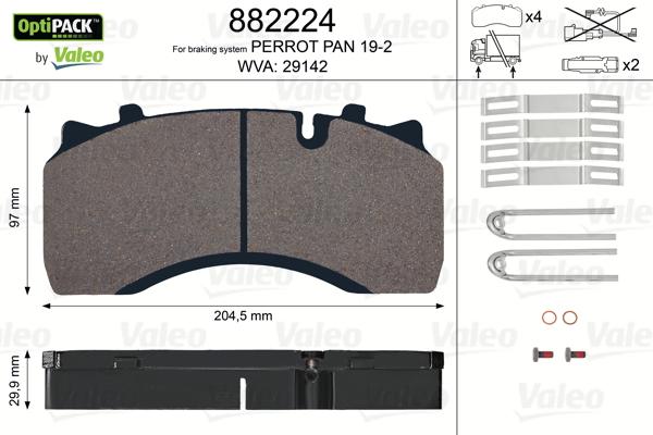 Valeo 882224 - Гальмівні колодки, дискові гальма avtolavka.club