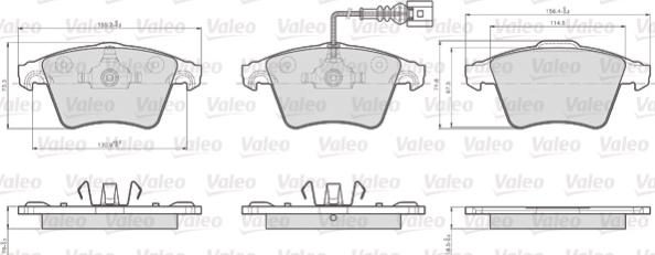 Valeo 873746 - Гальмівні колодки, дискові гальма avtolavka.club