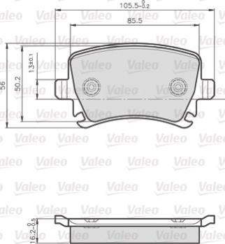 Valeo 872914 - Гальмівні колодки, дискові гальма avtolavka.club