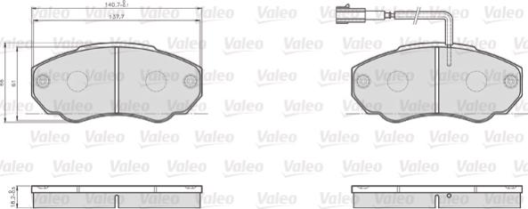 Valeo 872918 - Гальмівні колодки, дискові гальма avtolavka.club