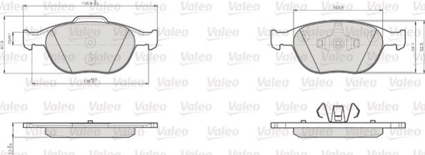 Valeo 872440 - Гальмівні колодки, дискові гальма avtolavka.club