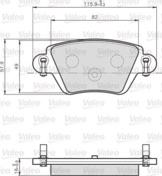 Valeo 872557 - Гальмівні колодки, дискові гальма avtolavka.club