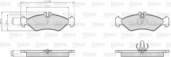 Valeo 872621 - Гальмівні колодки, дискові гальма avtolavka.club