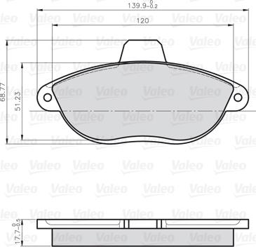 Valeo 872042 - Гальмівні колодки, дискові гальма avtolavka.club