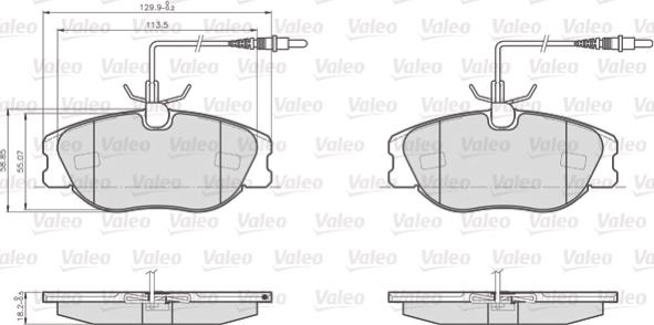 Valeo 872801 - Гальмівні колодки, дискові гальма avtolavka.club