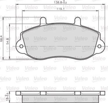 Valeo 872302 - Гальмівні колодки, дискові гальма avtolavka.club