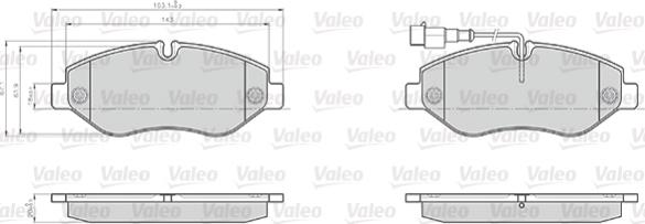 Valeo 872230 - Гальмівні колодки, дискові гальма avtolavka.club