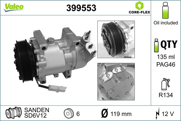 Valeo 399553 - Компресор, кондиціонер avtolavka.club