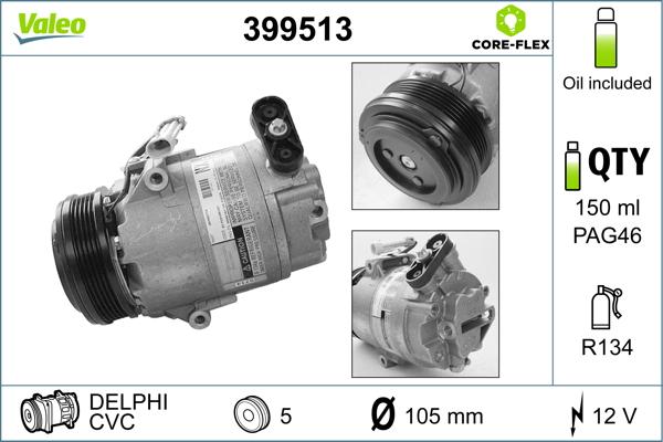 Valeo 399513 - Компресор, кондиціонер avtolavka.club