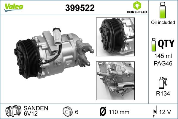 Valeo 399522 - Компресор, кондиціонер avtolavka.club