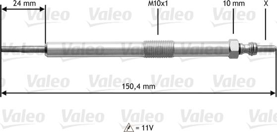 Valeo 345153 - Свічка розжарювання avtolavka.club