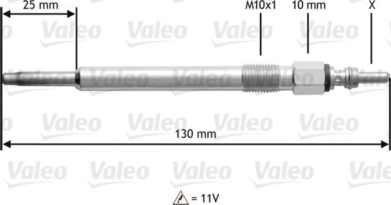 Valeo 345 166 - Свічка розжарювання avtolavka.club