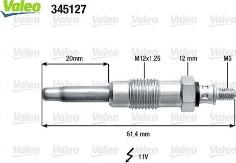 Valeo 345127 - Свічка розжарювання avtolavka.club