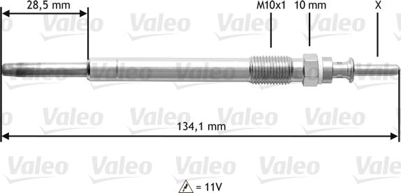 Valeo 345208 - Свічка розжарювання avtolavka.club