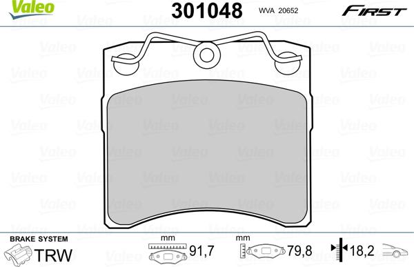 Valeo 301048 - Гальмівні колодки, дискові гальма avtolavka.club