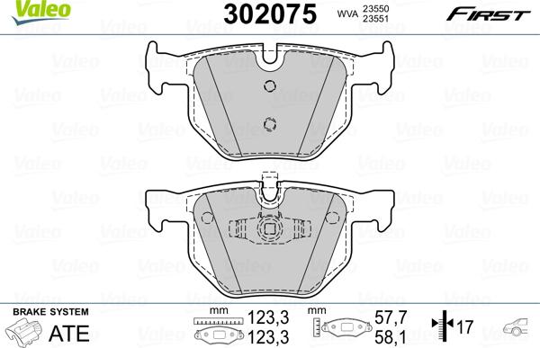 Valeo 302075 - Гальмівні колодки, дискові гальма avtolavka.club