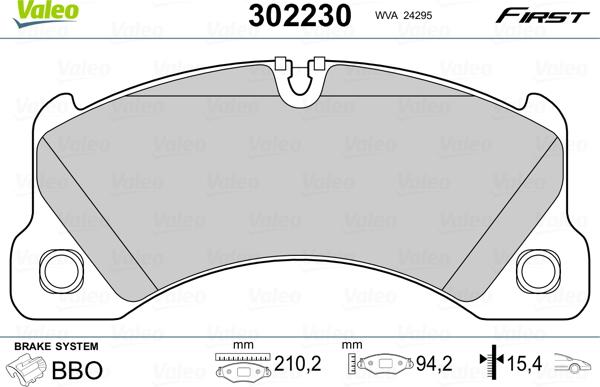 Valeo 302230 - Гальмівні колодки, дискові гальма avtolavka.club