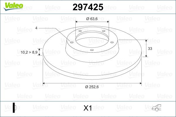 Valeo 297425 - Гальмівний диск avtolavka.club