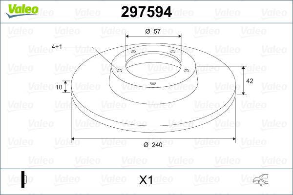 Valeo 297594 - Гальмівний диск avtolavka.club