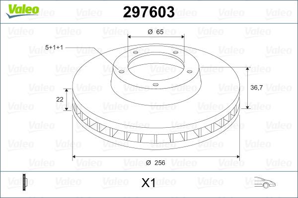 Valeo 297603 - Гальмівний диск avtolavka.club