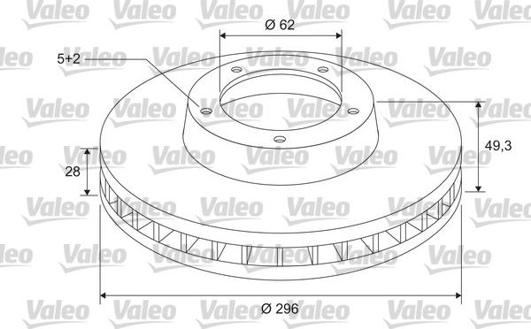 Valeo 297152 - Гальмівний диск avtolavka.club