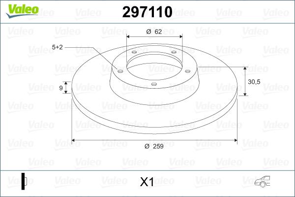 Valeo 297110 - Гальмівний диск avtolavka.club