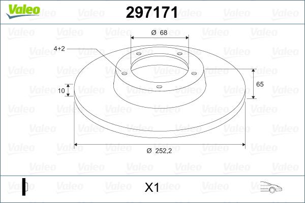 Valeo 297171 - Гальмівний диск avtolavka.club