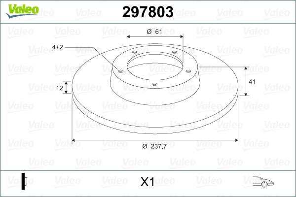 Valeo 297803 - Гальмівний диск avtolavka.club