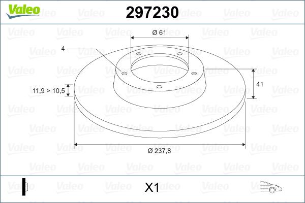 Valeo 297230 - Гальмівний диск avtolavka.club