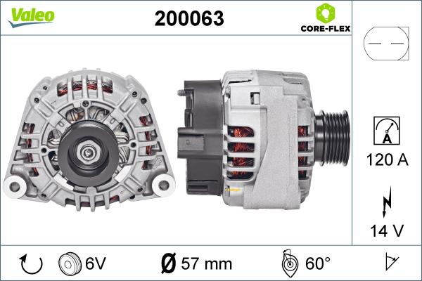 Valeo 200063 - Генератор avtolavka.club