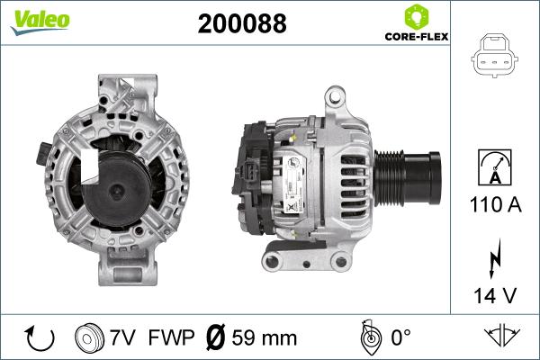 Valeo 200088 - Генератор avtolavka.club