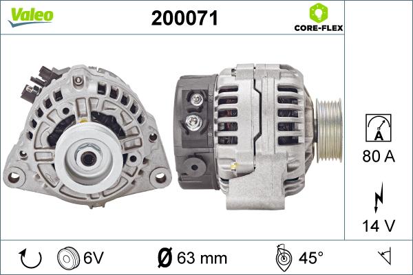 Valeo 200071 - Генератор avtolavka.club