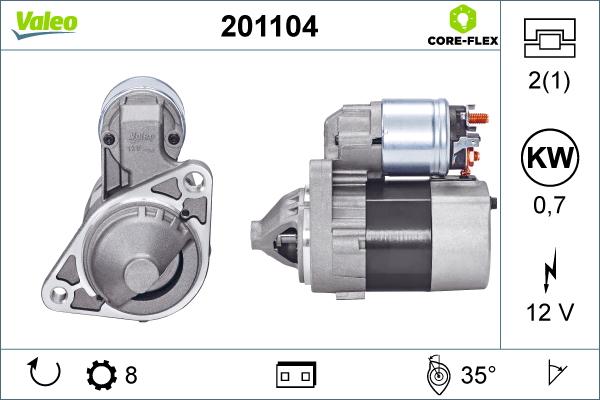 Valeo 201104 - Стартер avtolavka.club