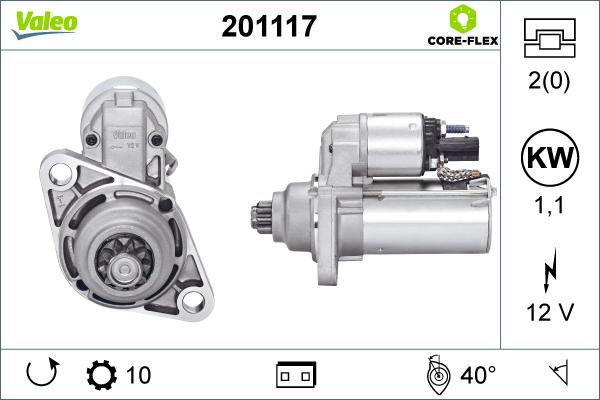 Valeo 201117 - Стартер avtolavka.club