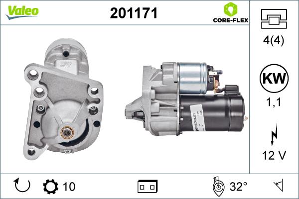 Valeo 201171 - Стартер avtolavka.club