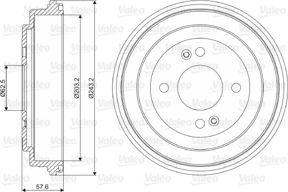 Valeo 237091 - Гальмівний барабан avtolavka.club