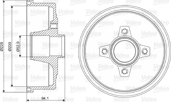 Valeo 237098 - Гальмівний барабан avtolavka.club